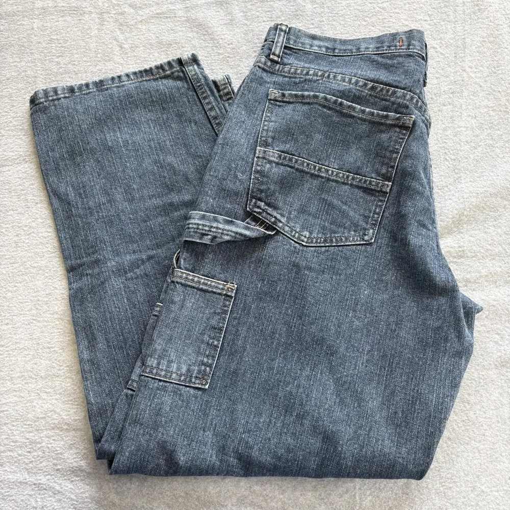 Mens Carpenter Jeans 34x30 Medium Wash Denim Work Bailey's Pt Straight Leg